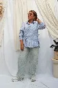 Chemise rayée à nouer - Bleu — vue 5