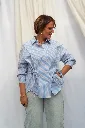 Chemise rayée à nouer - Bleu — vue 6