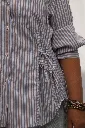 Chemise rayée à nouer - Taupe — vue 2