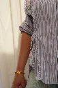 Chemise rayée à nouer - Taupe — vue 4
