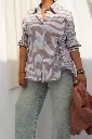 Chemise rayée à nouer - Taupe — vue 5