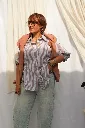 Chemise rayée à nouer - Taupe — vue 9