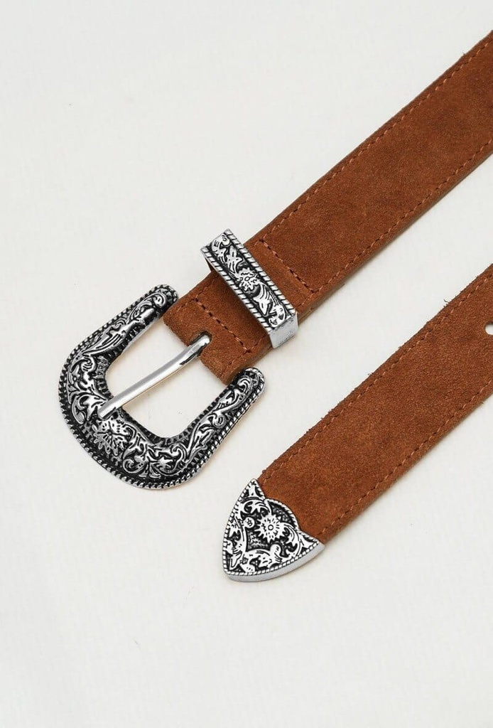 Ceinture en cuir avec boucle - Florence - Camel — vue 2
