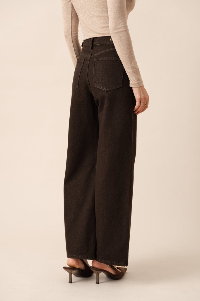 Jeans wide leg - Logan - Brut chocolat (4)