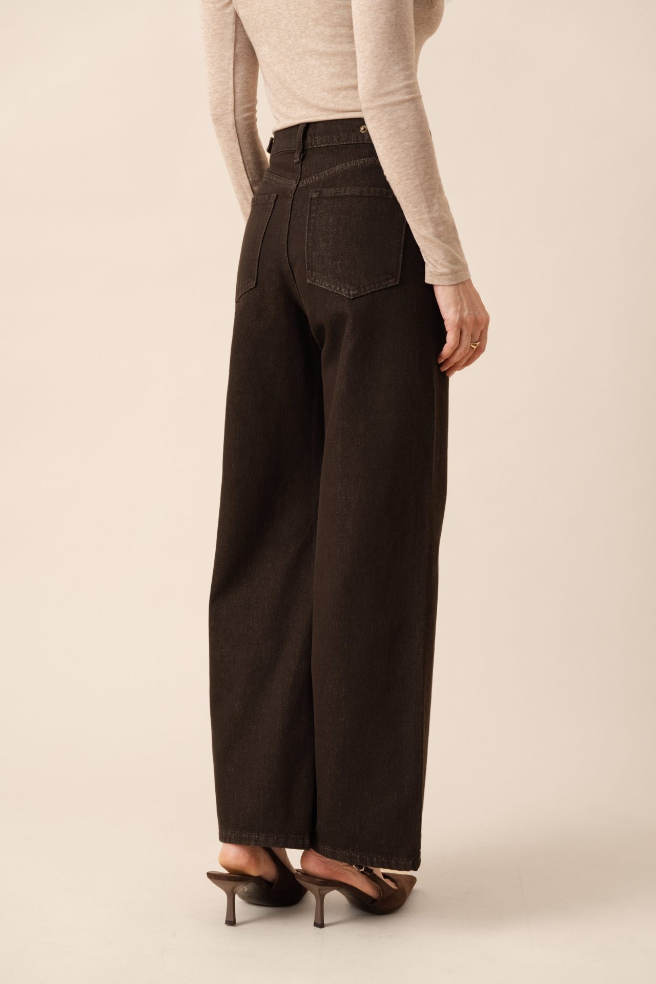 Jeans wide leg - Logan - Brut chocolat (4)