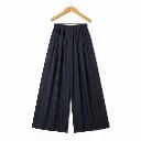 Pantalon large fluide taille élastiquée - Marine — vue 2