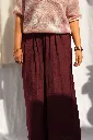 Pantalon large fluide taille élastiquée - Prune — vue 3