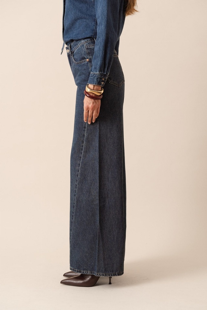 Jeans Palazzo - Barnes - Bleu foncé (4)