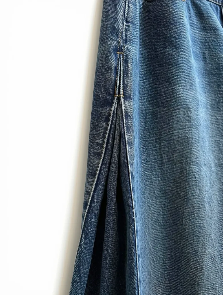 Jean large à taille revers - Bleu foncé — vue 2