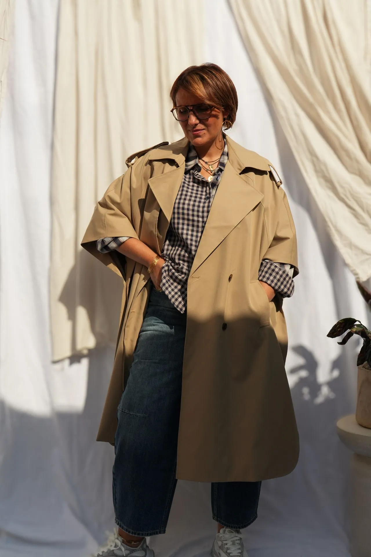 Trench cape croisé - Camel — vue 3