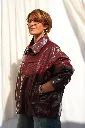 Veste zippée oversize en simili verni - Bordeaux — vue 5