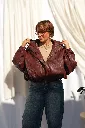 Blouson zippé en simili cuir - Bordeaux — vue 4