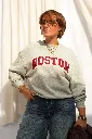Sweat molletonné lettrage Boston - Gris chiné — vue 4