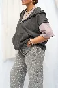 Sweat à capuche sans manches délavé - Gris fumé — vue 3