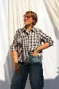 Chemise carreaux dépareillés - Marine — vue 2