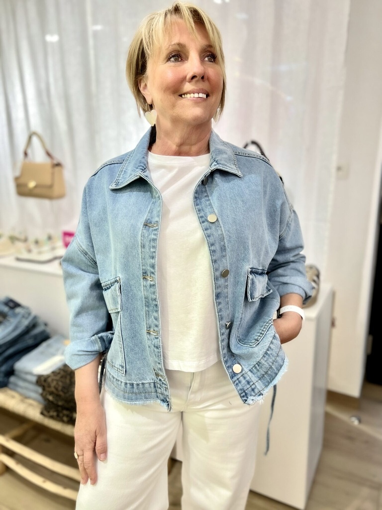 Veste en jeans oversized - Zoé - bleu jeans — vue 6