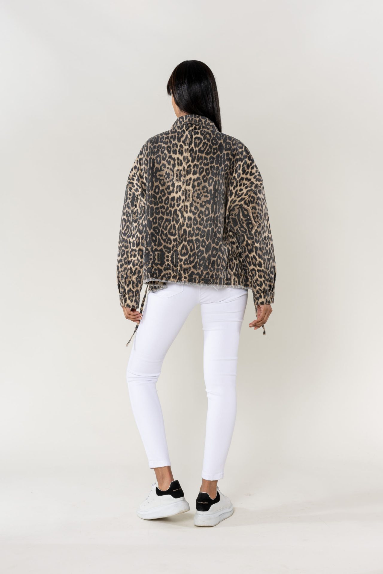 Veste en jeans oversized - Zoé - Léopard camel (4)