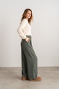 Pantalon de tailleur fluide avec plis plats - Pina - Vert sauge (4)
