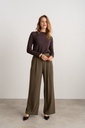 Pantalon de tailleur fluide avec plis plats - Pina - Kaki (2)
