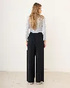 Pantalon de tailleur à nouer avec élastique au dos - Tara - noir — vue 4