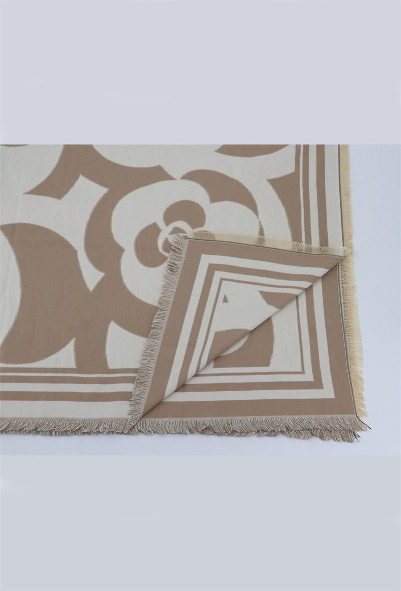 Étole à fleurs bicolore - Beige (2)