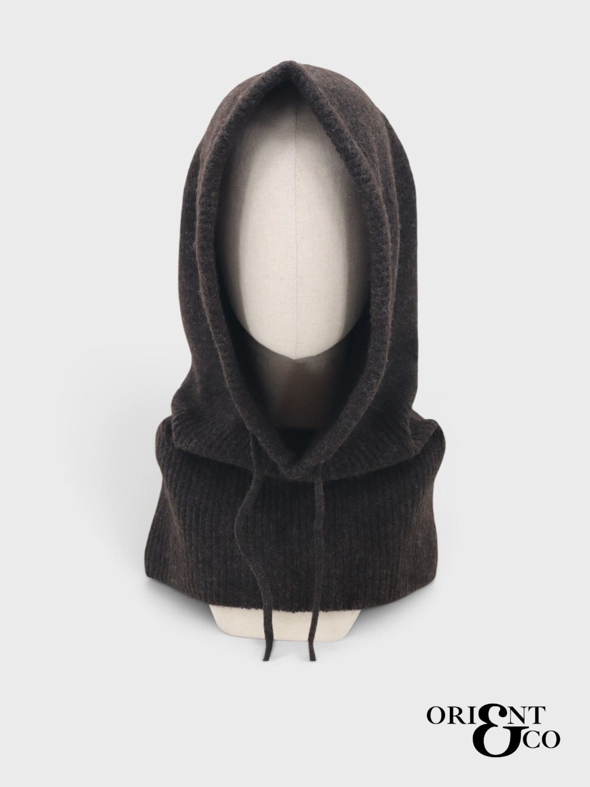 Cagoule en maille à cordons - Chocolat (2)