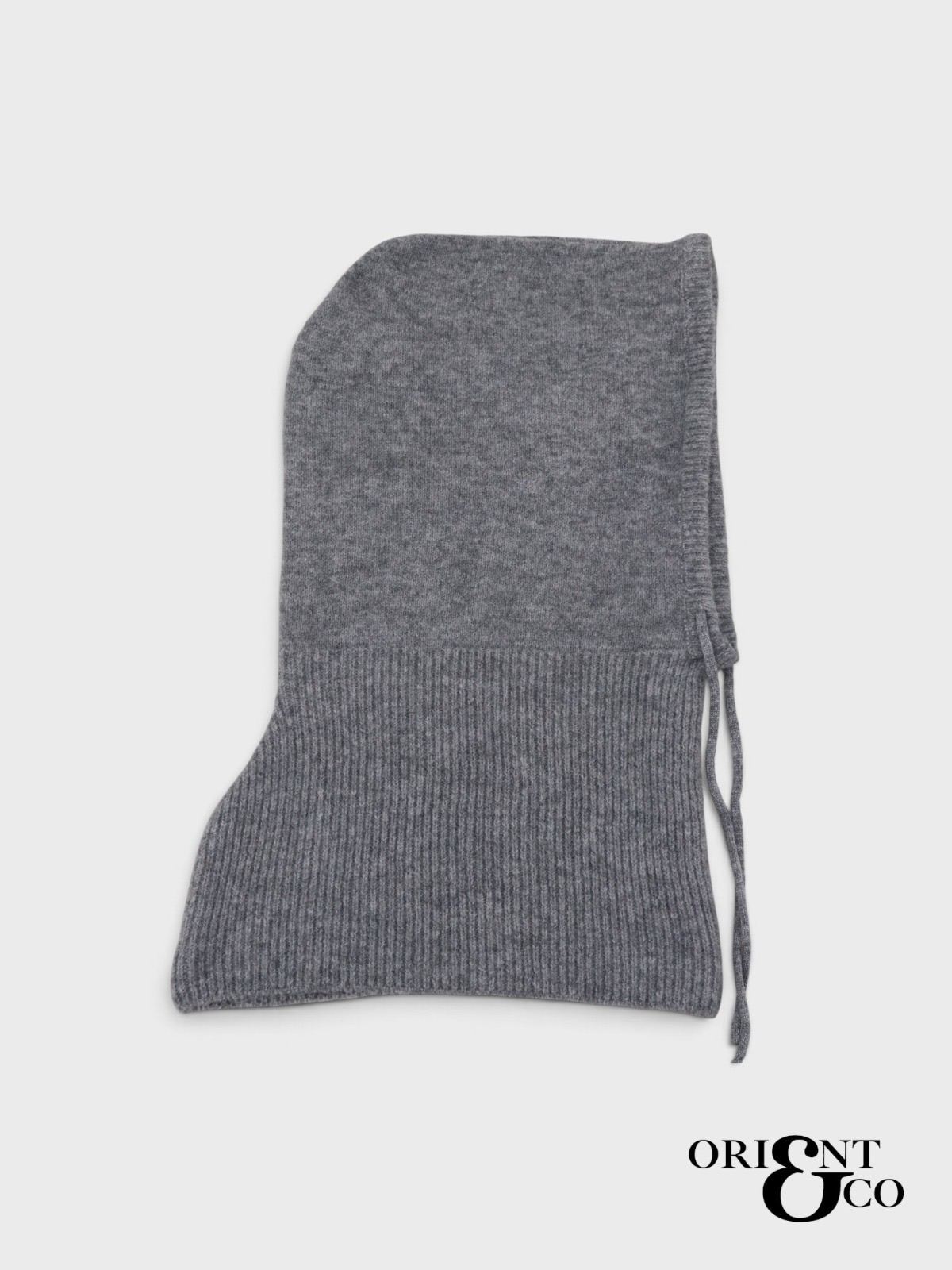 Cagoule en maille à cordons - Gris (3)