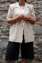 Blazer à manches courtes - Beige — vue 2