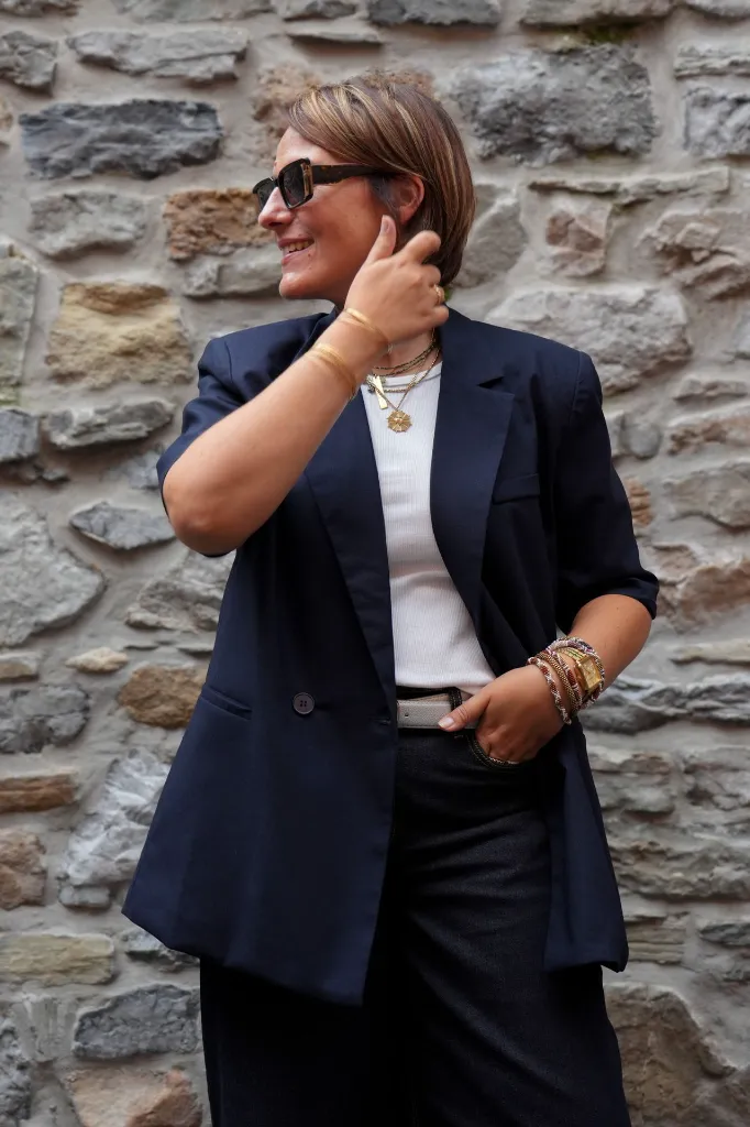 Blazer à manches courtes - Bleu Marine