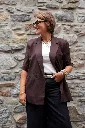 Blazer à manches courtes - Marron — vue 5