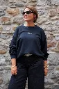 Sweat-shirt en coton - Blue marine — vue 2