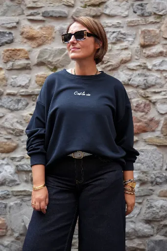 Sweat-shirt en coton - Blue marine