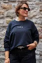 Sweat-shirt en coton - Blue marine — vue 6