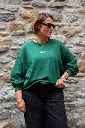 Sweat-shirt en coton - Vert — vue 2