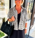 Veste en jeans oversized - Zoé - léopard blanc — vue 11
