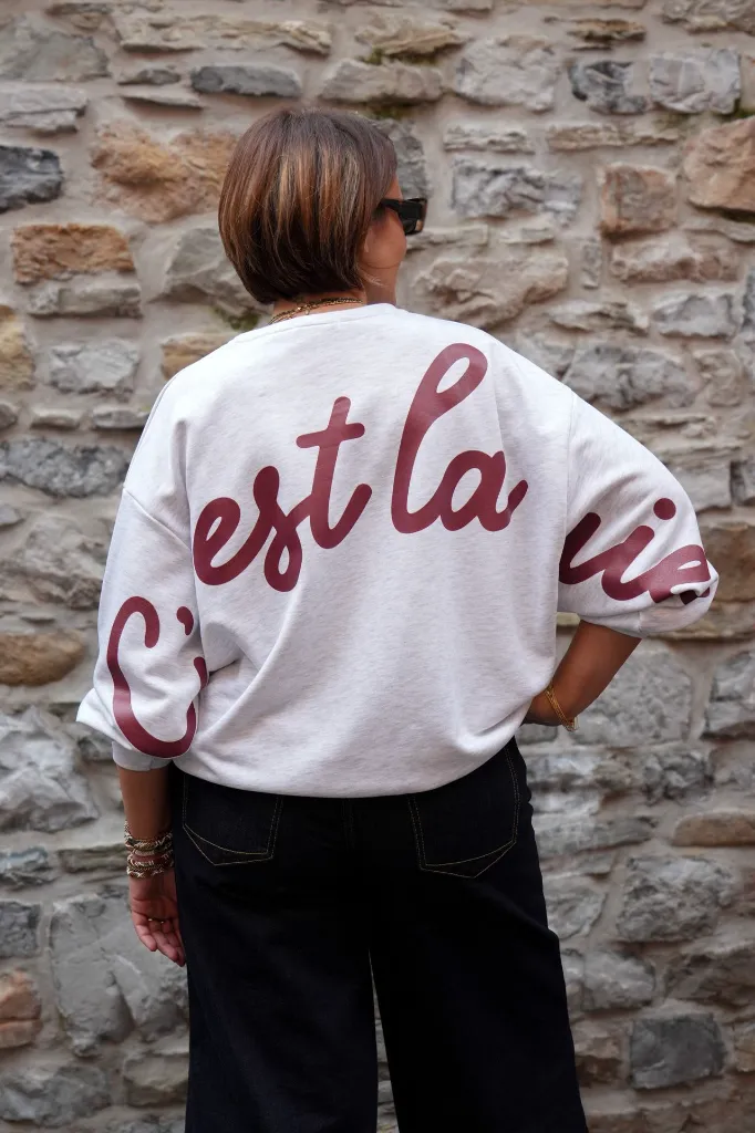 Sweat-shirt en coton - Gris
