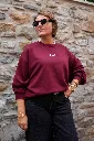 Sweat-shirt en coton - Bordeaux — vue 2