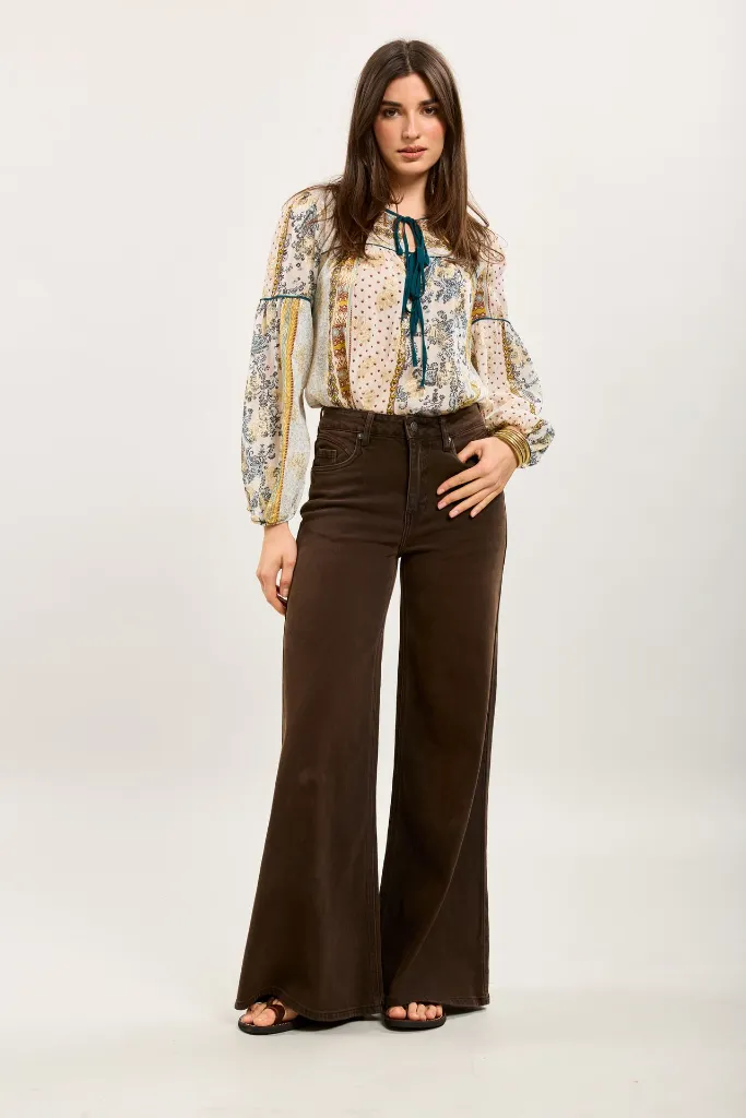 Jeans palazzo  - brun