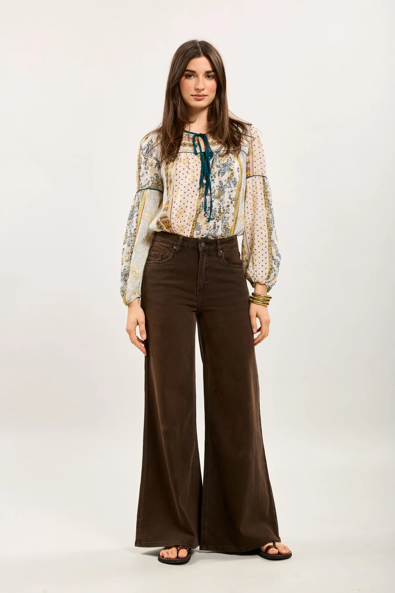Jeans palazzo  - brun — vue 3