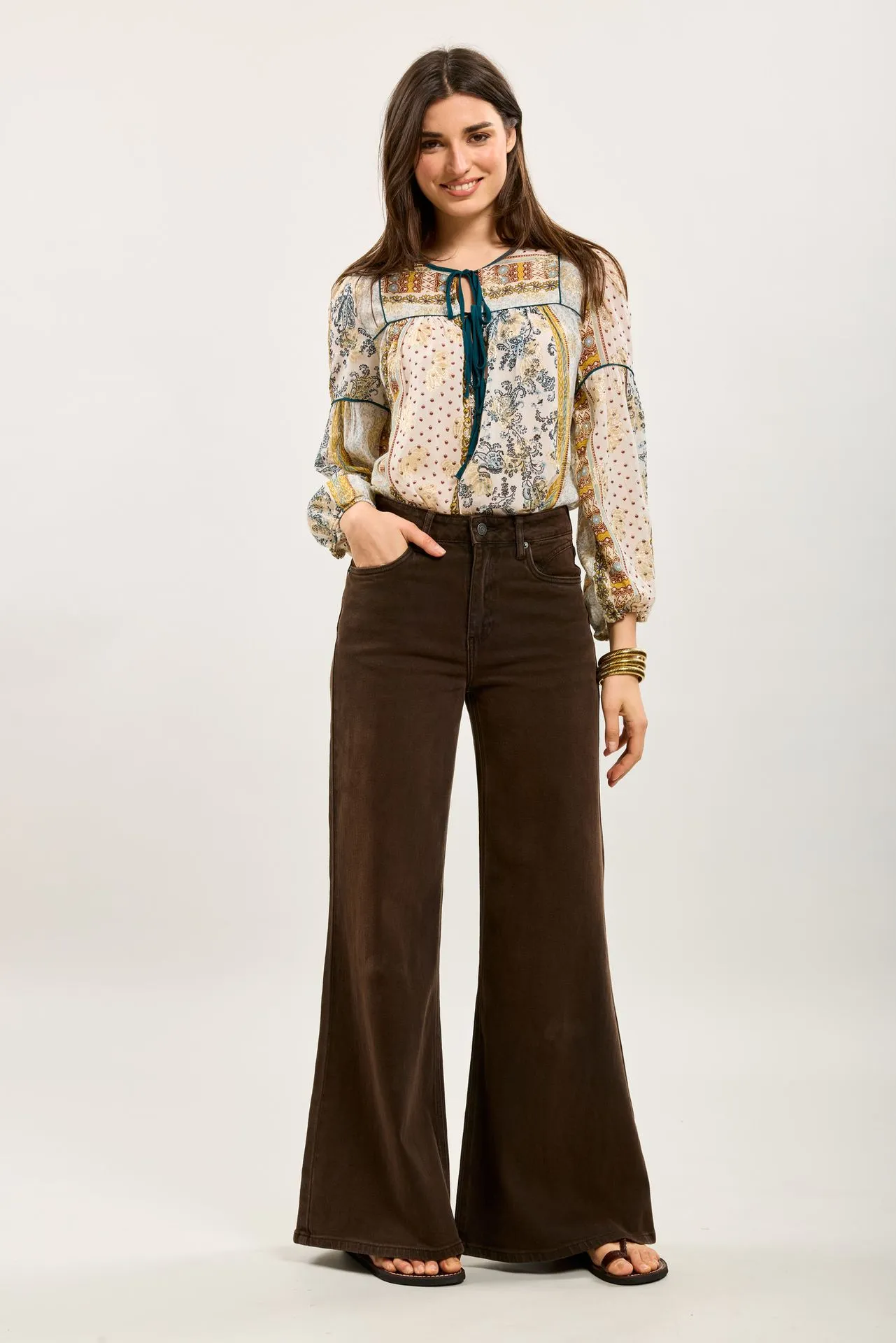 Jeans palazzo  - brun — vue 4