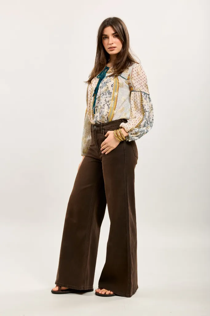 Jeans palazzo  - brun — vue 7
