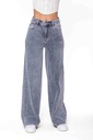 Jeans wide leg uni taille haute - Nathalie - Gris — vue 5