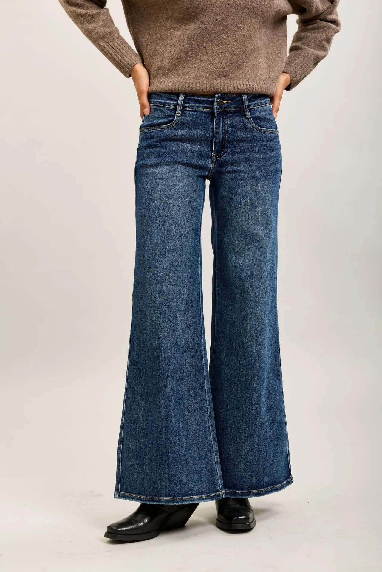 Jeans wide leg - Bleu — vue 3
