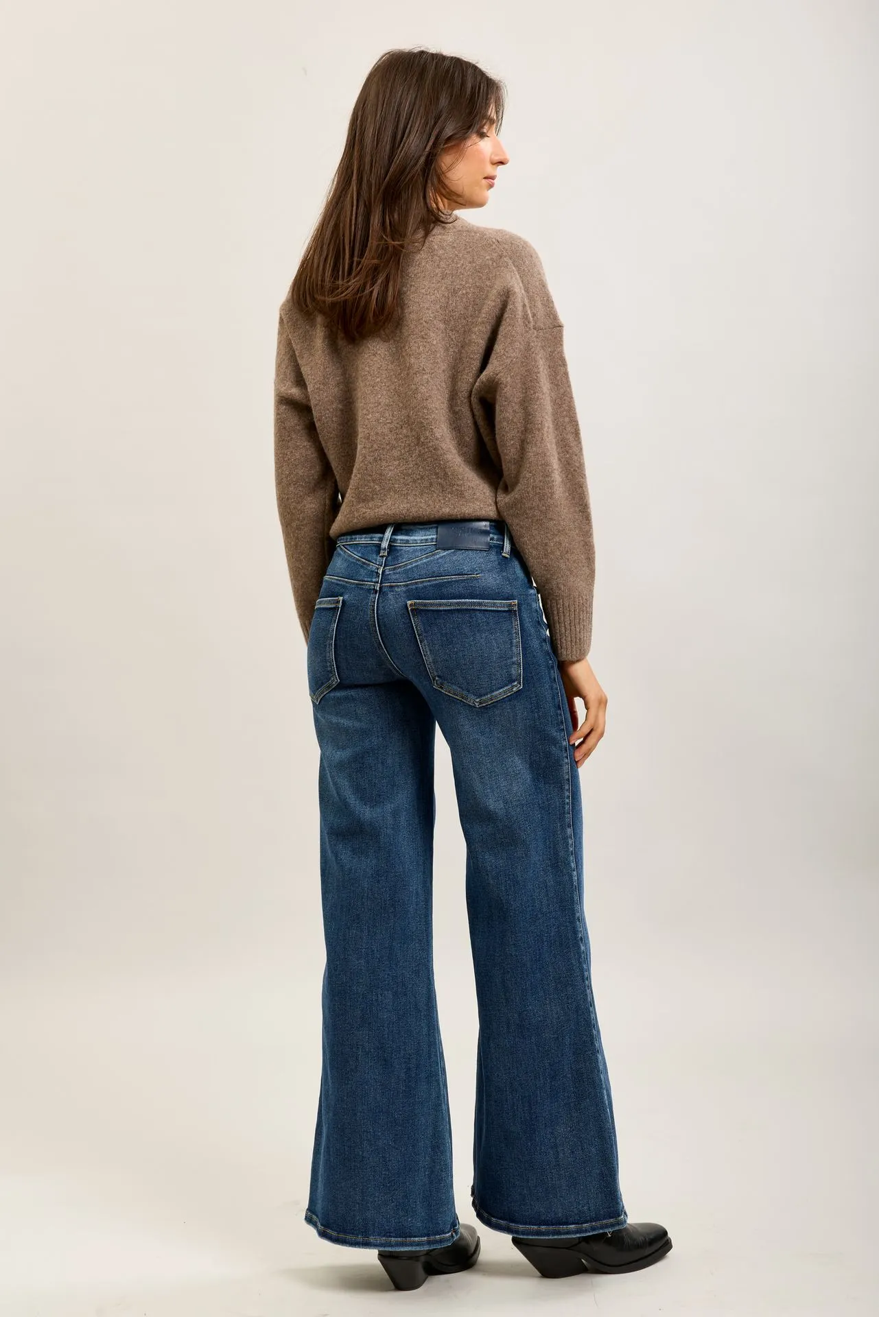 Jeans wide leg - Bleu — vue 4