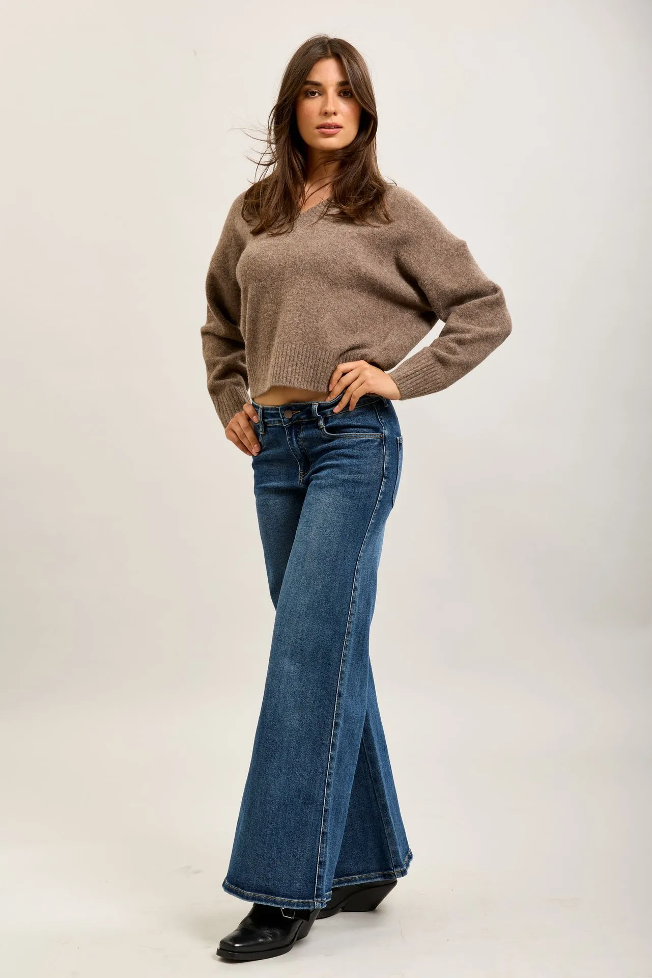 Jeans wide leg - Bleu — vue 5