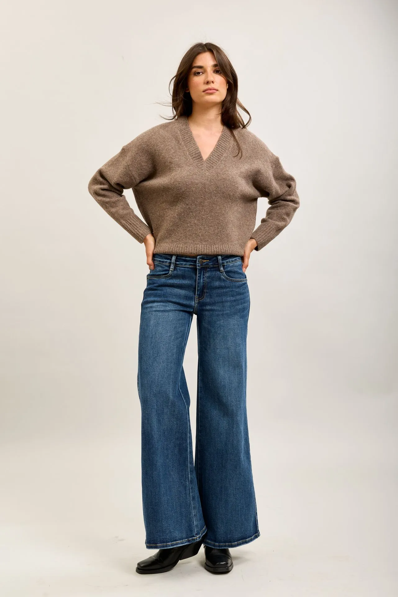 Jeans wide leg - Bleu — vue 7