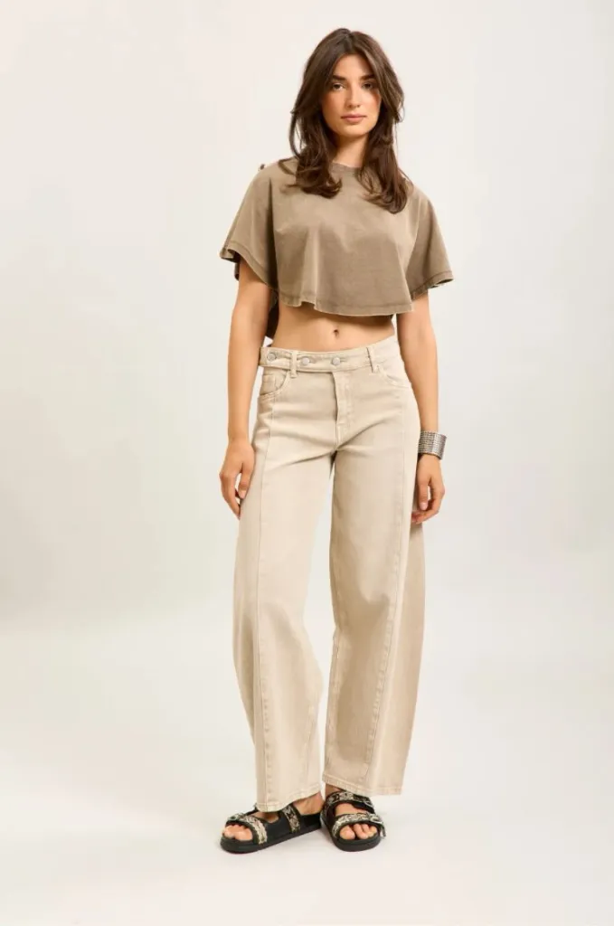 Jeans barrel /  ballon - beige délavé — vue 5