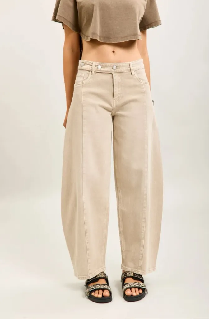 Jeans barrel /  ballon - beige délavé — vue 8