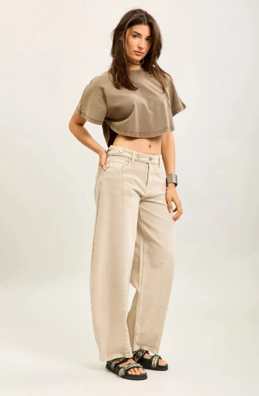 Jeans barrel /  ballon - beige délavé — vue 9