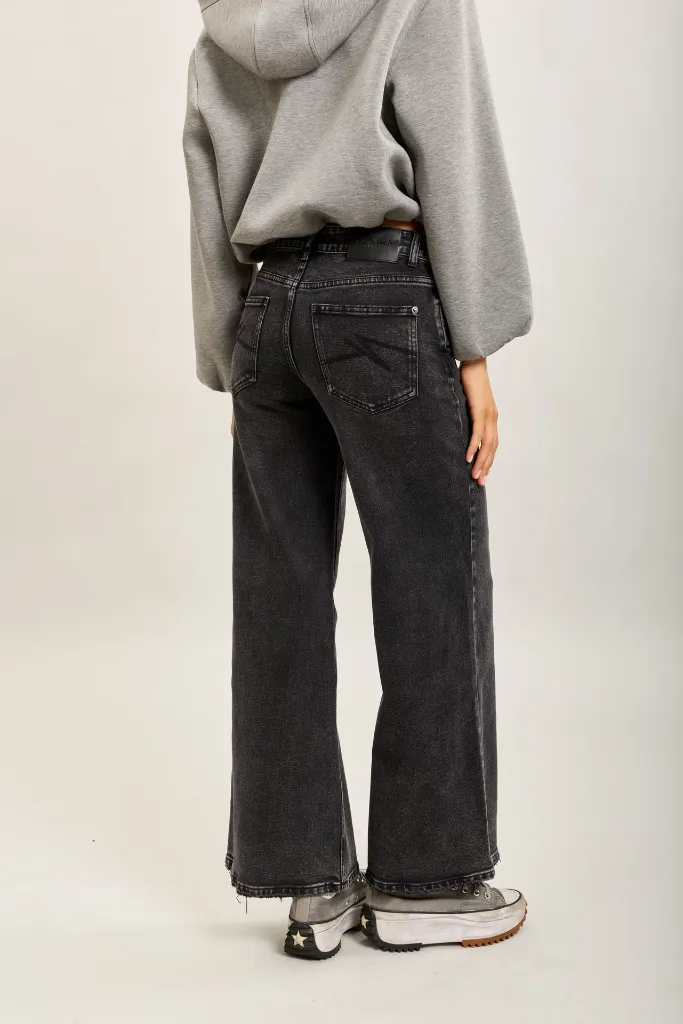 Jeans wide leg - gris foncé — vue 4